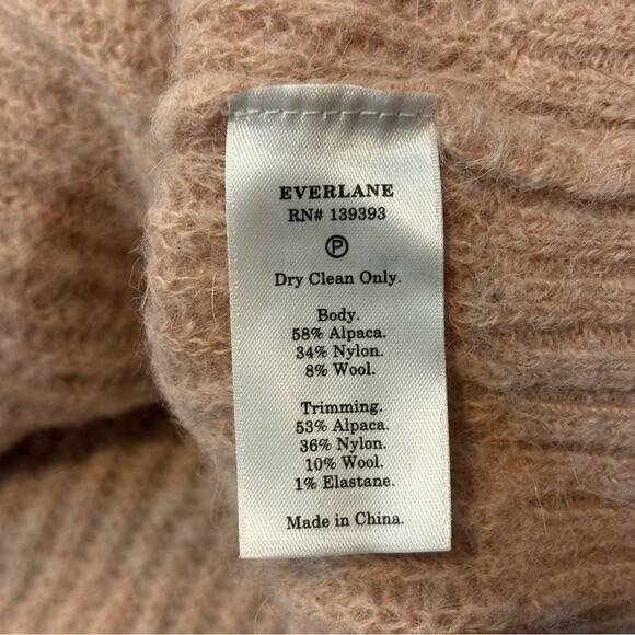 Everlane Alpaca Wool Crew Ribbed Oversized Sweater Dusty Pink XS - Picture 6 of 8